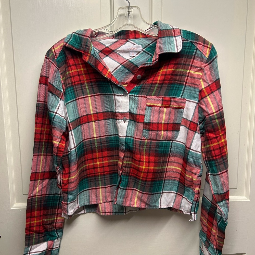Colorful Plaid Cropped Shirt